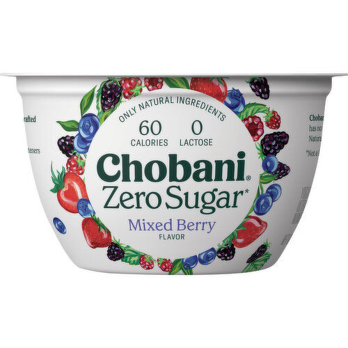 Chobani Yogurt-Cultured, Zero Sugar, Mixed Berry Flavor