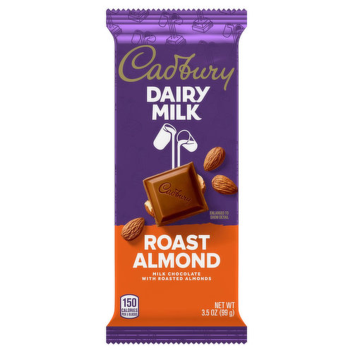 Cadbury Dairy Milk Milk Chocolate, Roast Almond