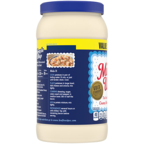 Miracle Whip Dressing, Creamy Mayo & Tangy - 2 pack, 30 fl oz