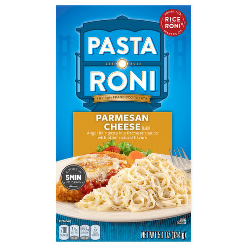 Est 1958. From the makers of Rice A Roni. The San Francisco treat. Cooks in 5 min. No drain. Package contains empty space to accommodate grain to seasoning ratio. This package is sold by weight, not by volume. Contents may settle during shipping and handling.