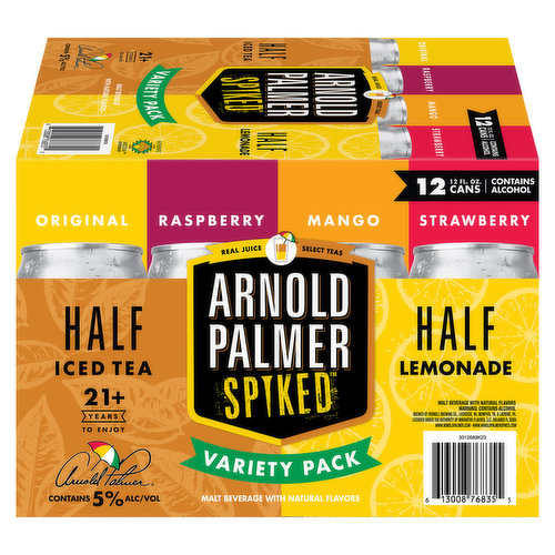 Arnold Palmer Spiked Iced Tea/Lemonade, Half & Half, Variety Pack