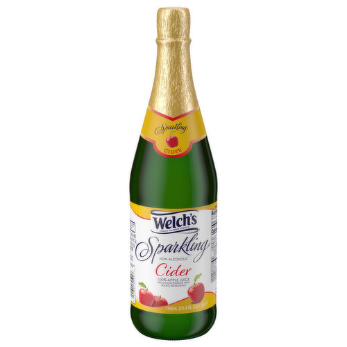 Welch's 100% Apple Juice, Cider, Sparkling, Non-Alcoholic