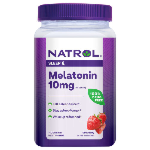 Natrol Sleep, Melatonin, 10 mg, Strawberry, Gummies