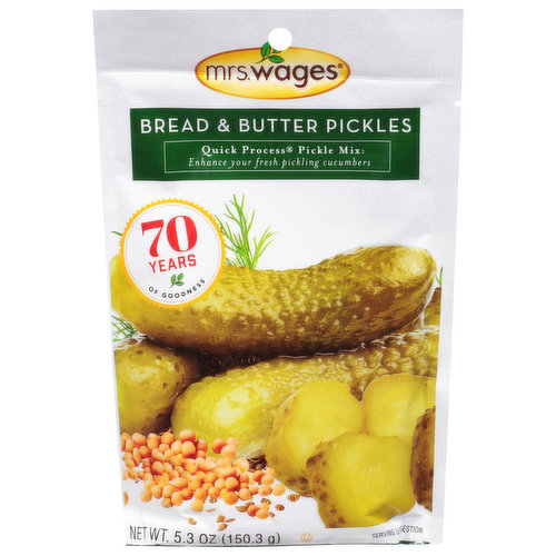 Mrs. Wages Pickle Mix, Quick Process, Bread & Butter Pickles