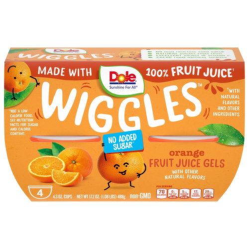 Dole Wiggles Fruit Juice Gels, Orange