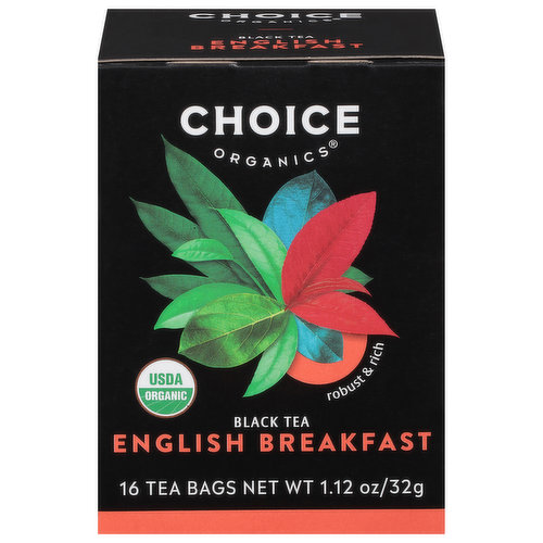 Choice Organics Black Tea, English Breakfast, Bags