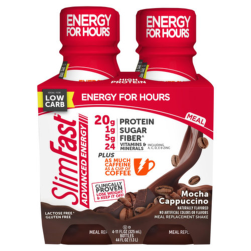 SlimFast Advanced Energy Meal Replacement Shake, Mocha Cappuccino