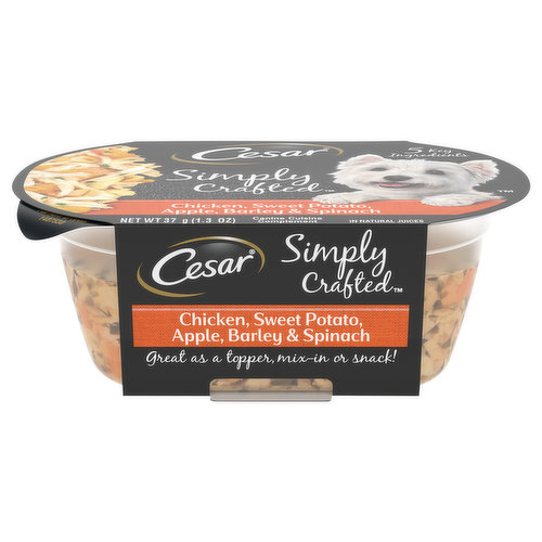 Cesar Simply Crafted Canine Cuisine Complement, Chicken, Sweet Potato, Apple, Barley & Spinach