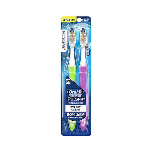 Oral-B Pulsar Toothbrushes, Battery, Soft, 2x Value Pack