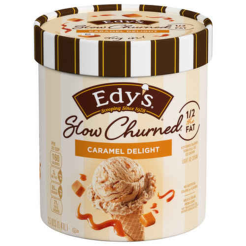 Edy's Slow Churned Ice Cream, Light, Caramel Delight