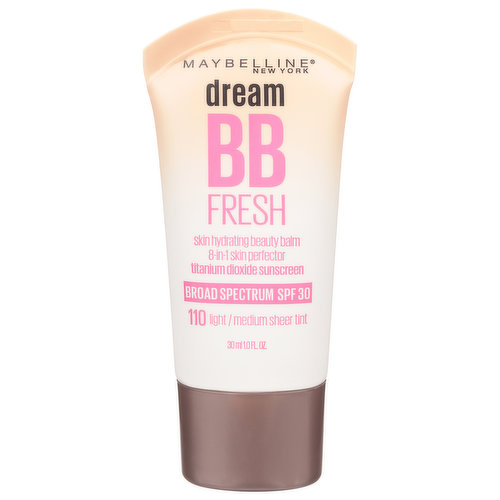 Maybelline Dream BB Cream, Fresh, 110 Light / Medium Sheer Tint, Broad Spectrum SPF 30