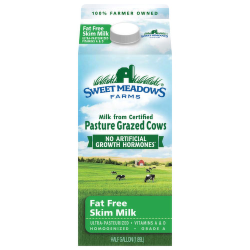 Sweet Meadows Farms Milk, Skim, Fat Free