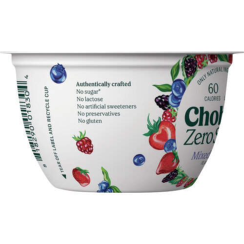 Chobani Yogurt-Cultured, Zero Sugar, Mixed Berry Flavor