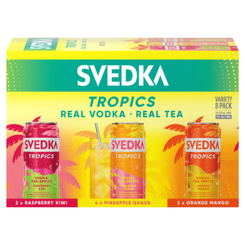 Svedka Tropics Vodka Tea Spritz, Assorted, Variety Pack