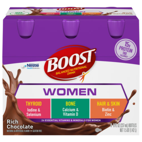 Boost Balanced Nutritional Drink, Rich Chocolate, Women