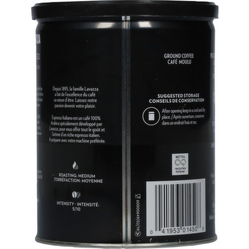 Café espresso Lavazza, 100 % café árabe de grano entero, 35.3 oz