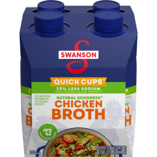 Swanson® Natural Goodness® Quick Cups 100% Natural, 33% Less Sodium Chicken Broth