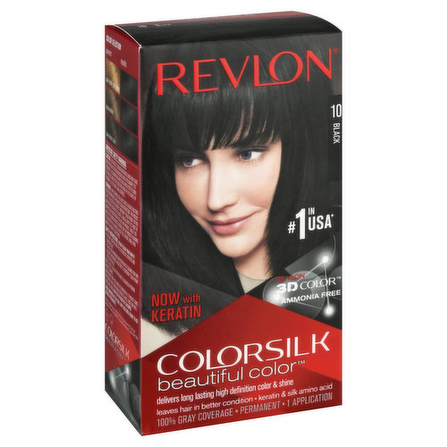 Colorsilk Beautiful Color Permanent Hair Color, 10 Black