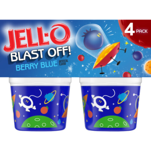 Jell-O Minions Berry Blue Ready-to-Eat Jello Cups Gelatin Snack