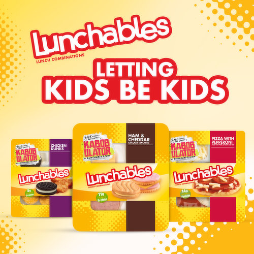 Lunchables Lunch Combinations, Cracker Stackers, Ham + American, with Fruit, Shop