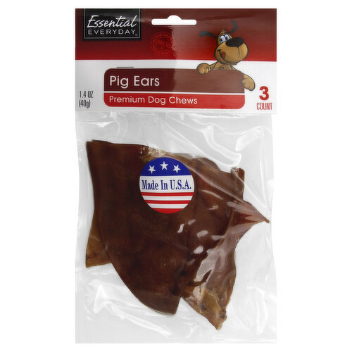 Essential Everyday Dog Chews, Premium, Pig Ears