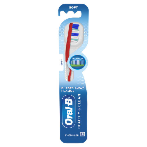 Oral-B Healthy Clean Healthy Clean Toothbrush, Blasts Away Plaque, Soft, 1 Count