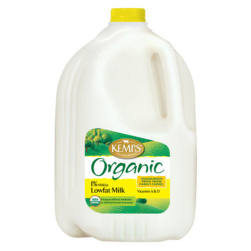 Kemps Milk, Lowfat, Organic, 1% Milkfat