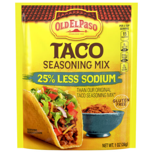 Old El Paso Seasoning Mix, Taco, 25% Less Sodium