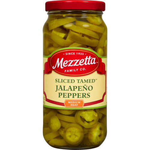 Mezzetta Jalapeno Peppers, Sliced Tamed, Medium Heat