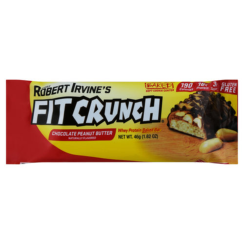 FitCrunch Whey Protein Baked Bar, Chocolate Peanut Butter