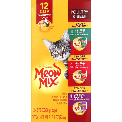 Meow Mix Tender Favorites Poultry & Beef Cat Food Variety Pack