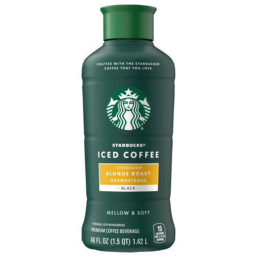 Starbucks Iced Coffee, Blonde Roast, Unsweetened, Black