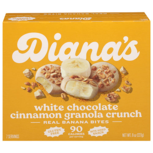 Diana's Bananas Gluten Free Cinnamon Granola Crunch  Frozen Fresh Fruit Bananas Bites