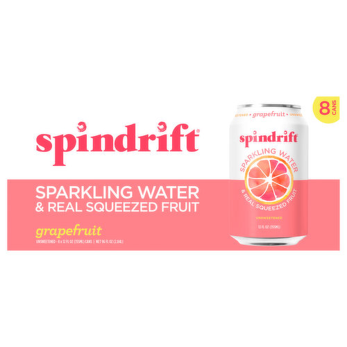 Spindrift Sparkling Water, Grapefruit, Unsweetened