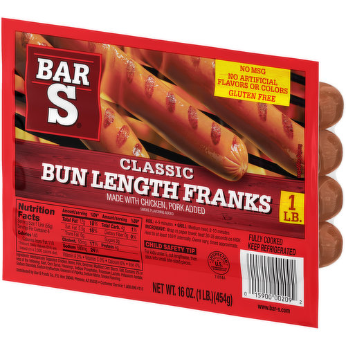 Bar S Classic Bun Length Franks