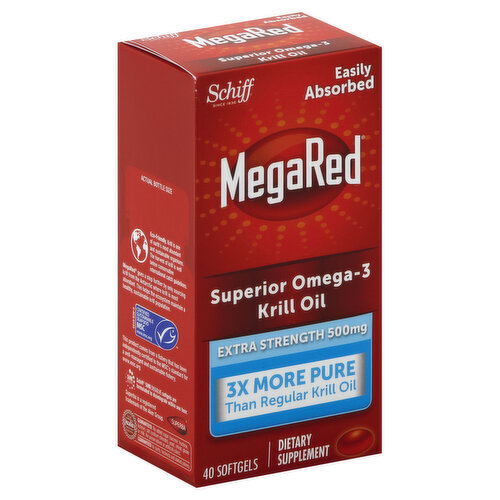 MegaRed Krill Oil, Superior Omega-3, Extra Strength, 500 mg, Softgels