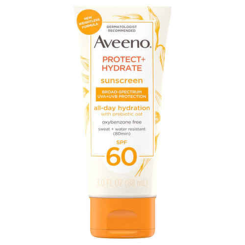 Aveeno Sunscreen, Protect + Hydrate, SPF 60