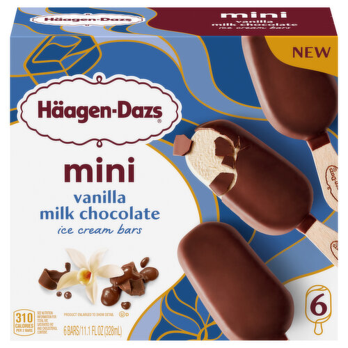 Haagen-Dazs Ice Cream Bars, Vanilla Milk Chocolate, Mini