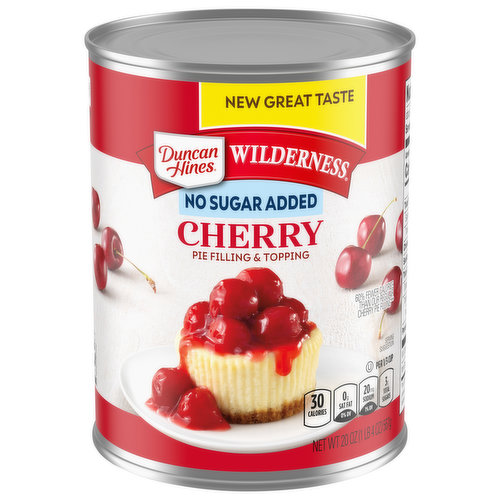 Duncan Hines Wilderness Pie Filling & Topping, No Sugar Added, Cherry