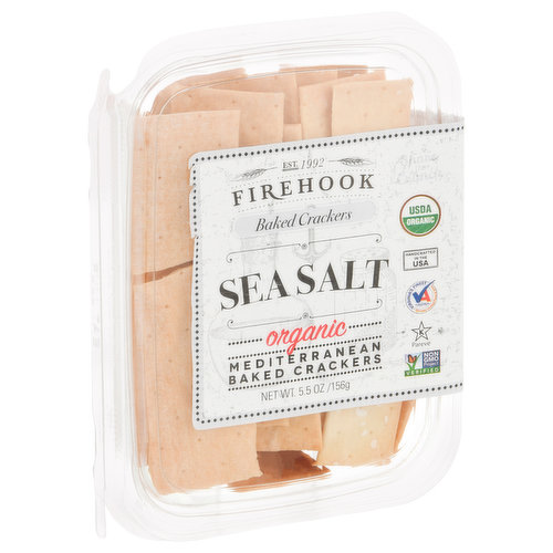 Firehook Baked Crackers, Organic, Mediterranean, Sea Salt