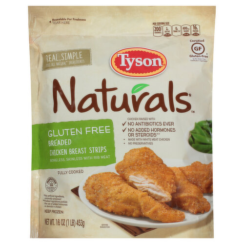 Tyson Gluten Free Breaded Chicken Breast Strips, 16 oz. (Frozen)
