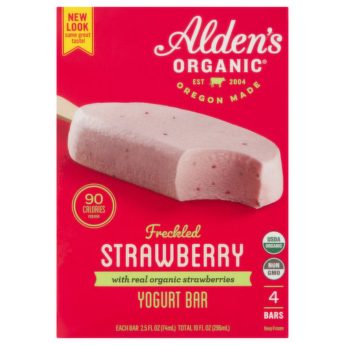 Alden's Organic Yogurt Bar, Strawberry, Freckled