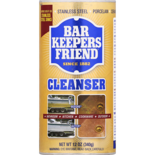 Bar Keepers Friend Powder Cleanser 12 Oz - Multipurpose Cleaner & Stain  Remover