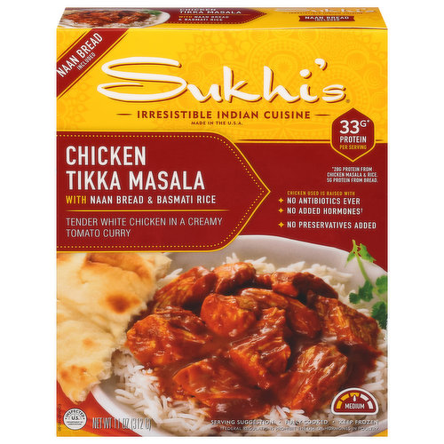 Sukhi's Chicken Tikka Masala, with Naan Bread & Basmati Rice