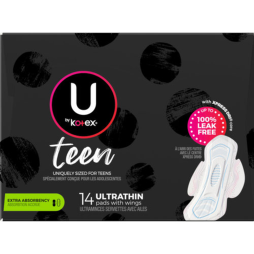 U By Kotex Pads Ultra Thin With Wings Extra Absorbency