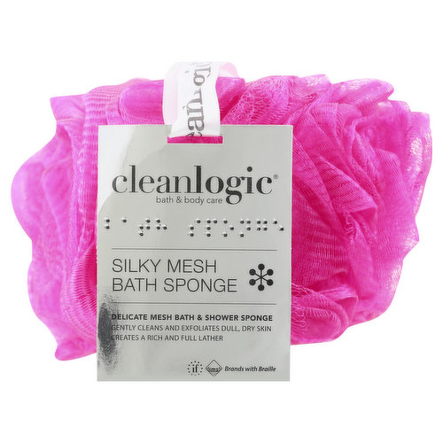 CLEANLOGIC Bath Sponge, Silky Mesh