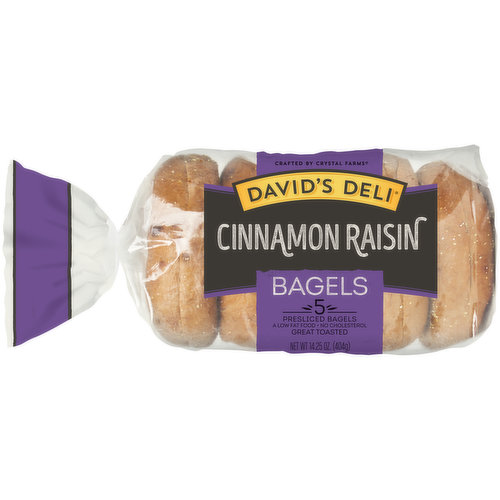 David's Deli Bagels, Cinnamon Raisin, Presliced