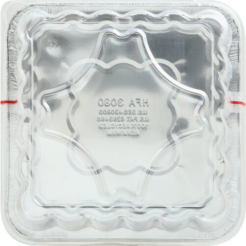 Handi-Foil Square Disposable Aluminum Foil Cake Pan w/Clear Dome