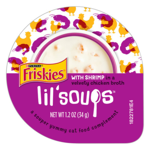 Friskies Lil' Soups Natural, Grain Free Wet Cat Food Complement, Lil' Soups With Shrimp in Chicken Broth