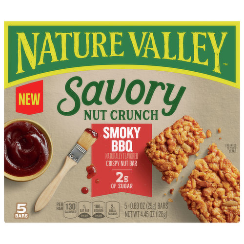 Nature Valley Crispy Nut Bar, Smoky BBQ, Savory Nut Crunch